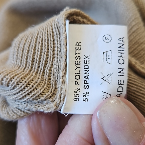 Creamy Taupe Cross over Knit midi dress - small - Picture 8 of 8